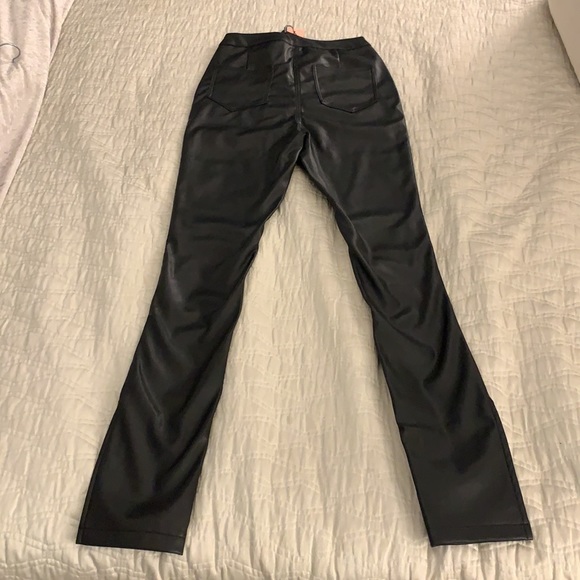 Split hem Leather Pants - Picture 3 of 4